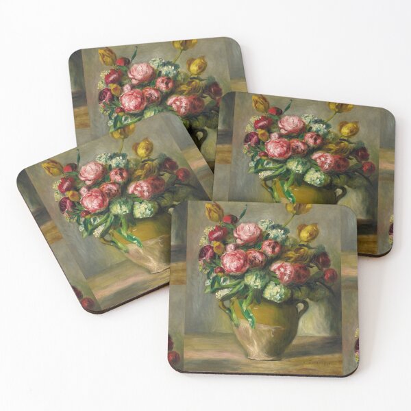 Item preview, Vase De Pivoines by Pierre-Auguste Renoir: Impressionist Floral Fine Art Print designed and sold by artofuniverse.