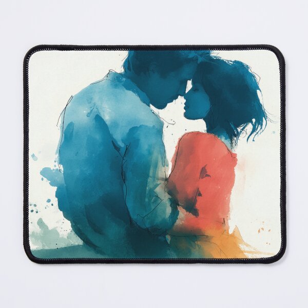Item preview, Tender Embrace – Romantic Couple Watercolor Painting designed and sold by solynneart.