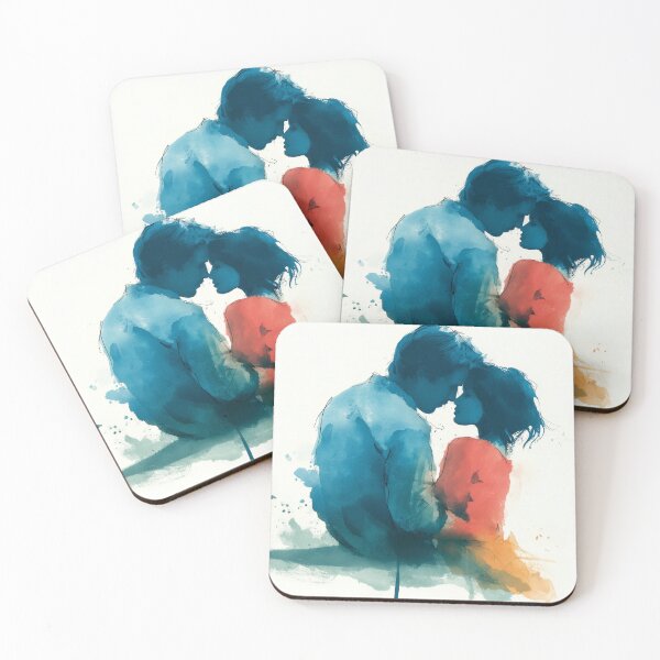 Item preview, Tender Embrace – Romantic Couple Watercolor Painting designed and sold by solynneart.