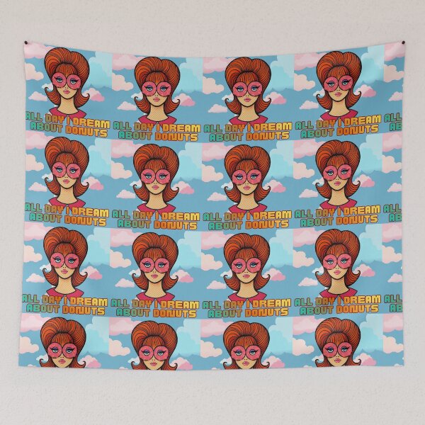 Item preview, All Day I Dream About Donuts Colorful Pop Art Retro Comic Style designed and sold by MsBrillMakes.