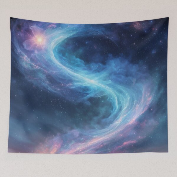 Item preview, Blue Pink Flowing Sky Swirl designed and sold by Harmonic_Layers.