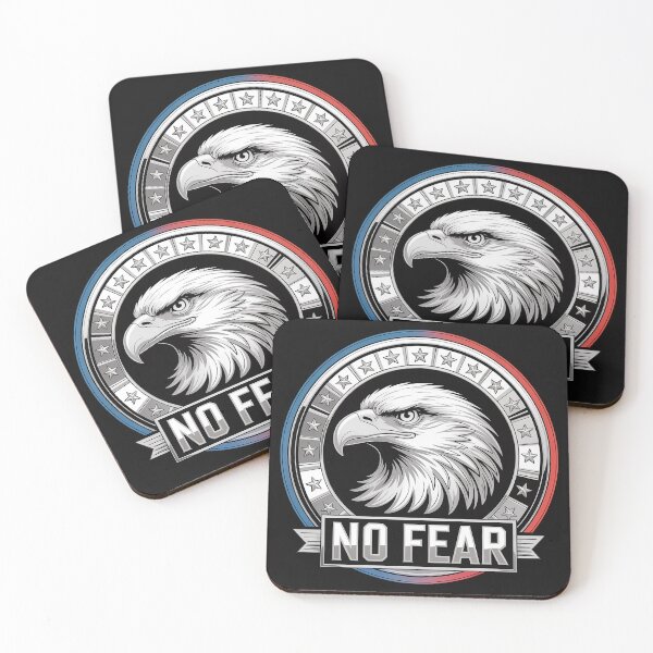 Item preview, No Fear Eagle Chrome Badge Patriotic Star Ring Emblem designed and sold by OldGloryForge.