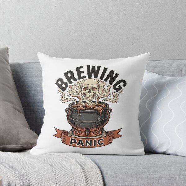 Item preview, Brewing Panic Funny Cauldron Coffee WFH Burnout Comic Art Tee designed and sold by Mythic Ink Studio.