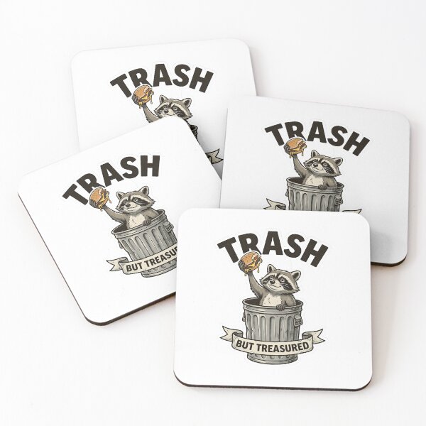 Item preview, Trash But Treasured Funny Raccoon Trash Panda Goblin Mode Comic Art Tee designed and sold by Mythic Ink Studio.