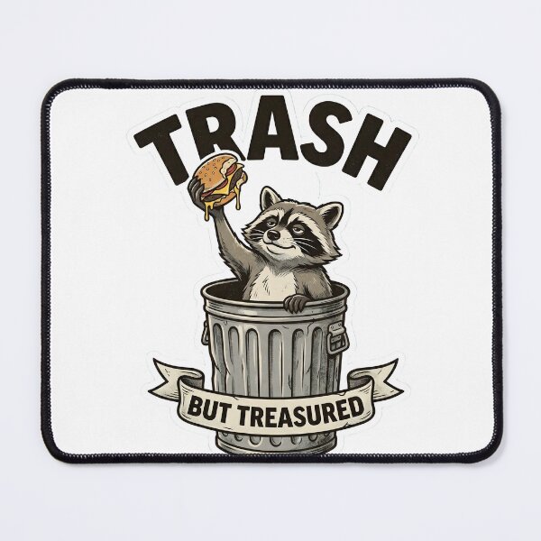 Item preview, Trash But Treasured Funny Raccoon Trash Panda Goblin Mode Comic Art Tee designed and sold by Mythic Ink Studio.