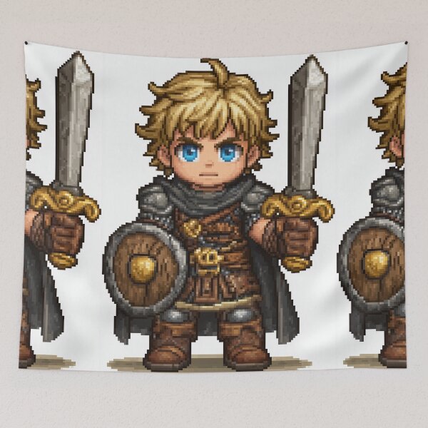 Item preview, Brave Knight with Sword Pixel Art designed and sold by Piotrek0001.