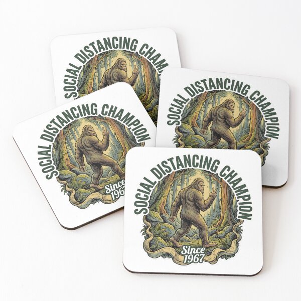 Item preview, Social Distancing Champion Bigfoot Funny Sasquatch Joke Vintage Comic Shirt designed and sold by Mythic Ink Studio.