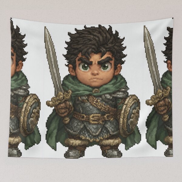 Item preview, Classic RPG Warrior Pixel Art Character designed and sold by Piotrek0001.