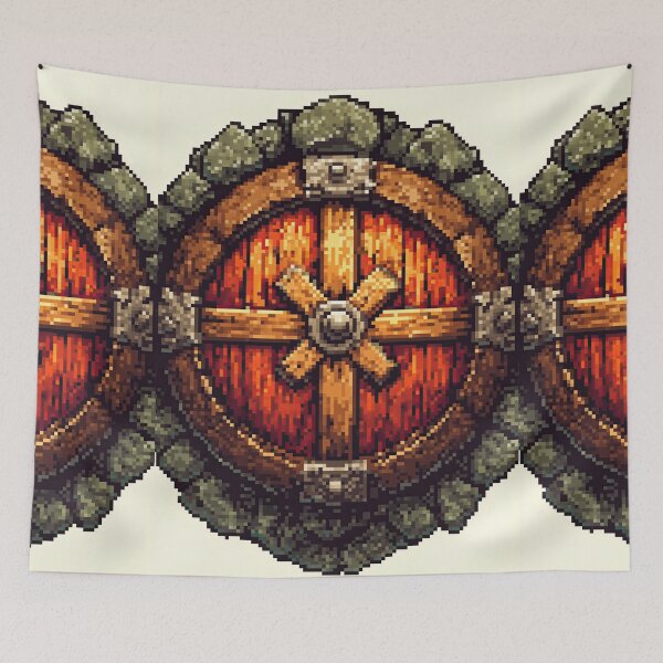 Item preview, Classic Wooden Shield Pixel Art Item designed and sold by Piotrek0001.