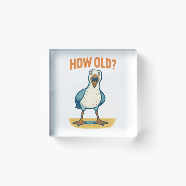 Item preview, How Old? Funny Seagull | Cute Sarcastic Bird Graphic designed and sold by HBDStudio.