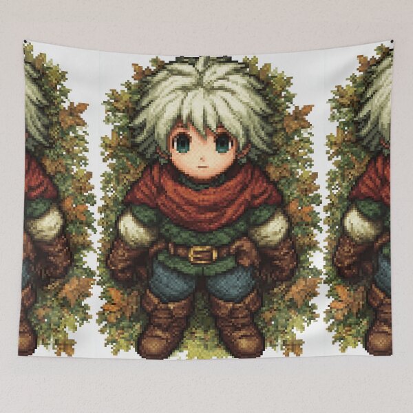 Item preview, White Haired Fantasy Hero Pixel Art designed and sold by Piotrek0001.