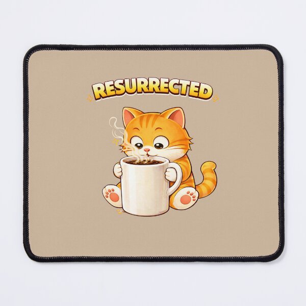 Item preview, Resurrected Cat Coffee Meme Funny Ginger Cat Coffee Lover Humor Caffeine Revival Art designed and sold by Mindworx21.