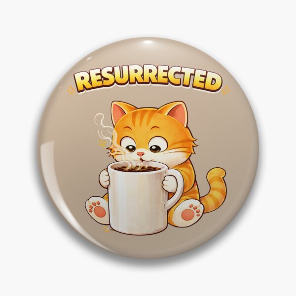 Item preview, Resurrected Cat Coffee Meme Funny Ginger Cat Coffee Lover Humor Caffeine Revival Art designed and sold by Mindworx21.