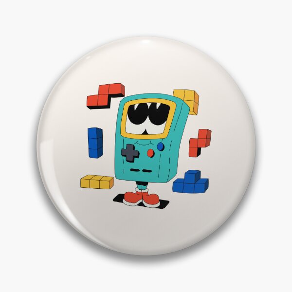 Item preview, Cute Retro Handheld Game Console Character with Tetris Blocks Cartoon Illustration designed and sold by QuietBloom80.