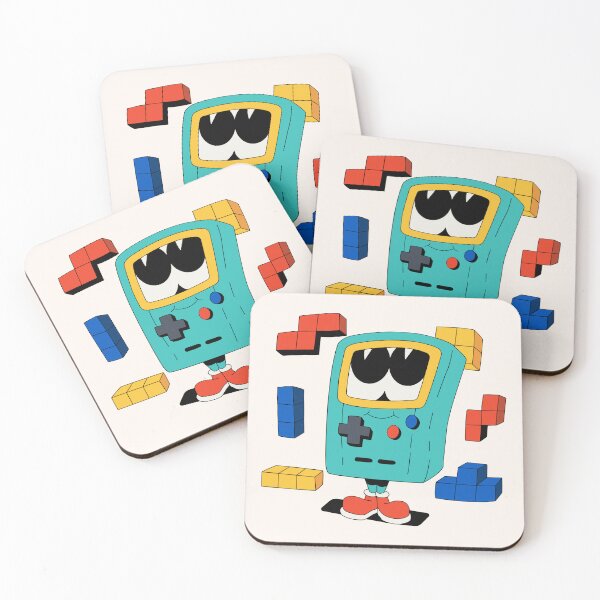 Item preview, Cute Retro Handheld Game Console Character with Tetris Blocks Cartoon Illustration designed and sold by QuietBloom80.