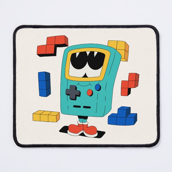 Item preview, Cute Retro Handheld Game Console Character with Tetris Blocks Cartoon Illustration designed and sold by QuietBloom80.