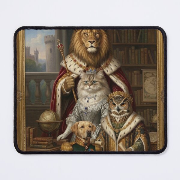 Item preview, King Fluffy Reigns Supreme – Humanized Dog Royalty Portrait designed and sold by Clintora.