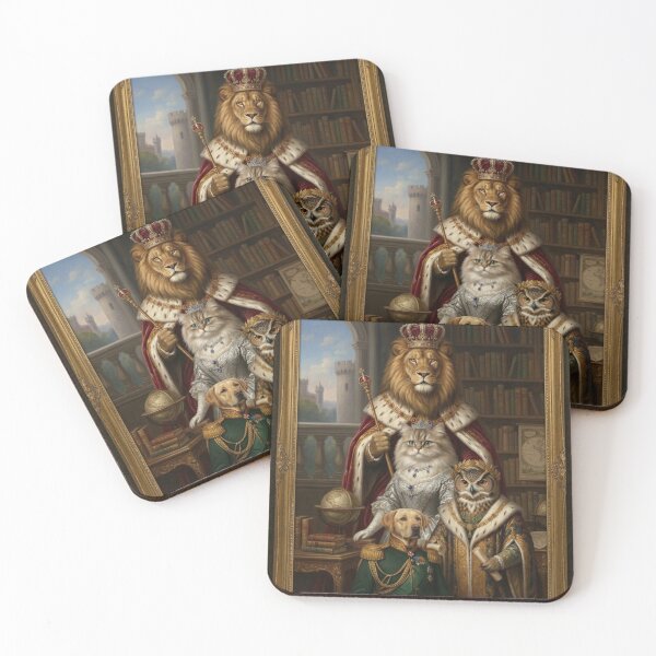 Item preview, King Fluffy Reigns Supreme – Humanized Dog Royalty Portrait designed and sold by Clintora.