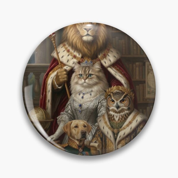 Item preview, King Fluffy Reigns Supreme – Humanized Dog Royalty Portrait designed and sold by Clintora.