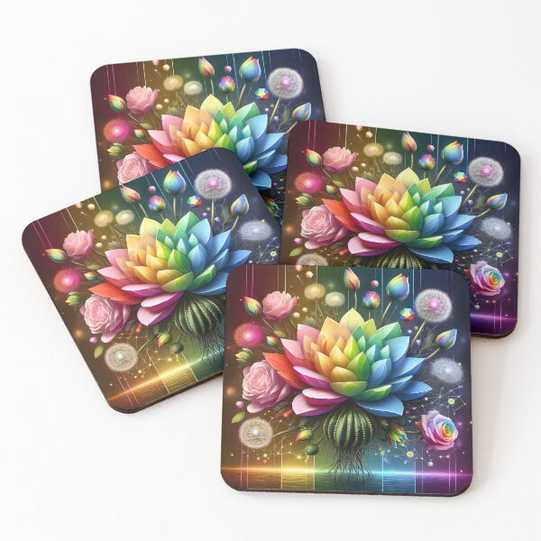 Item preview, Autism Awareness Radiant Rainbow Floral Art designed and sold by AI-Only Creations.