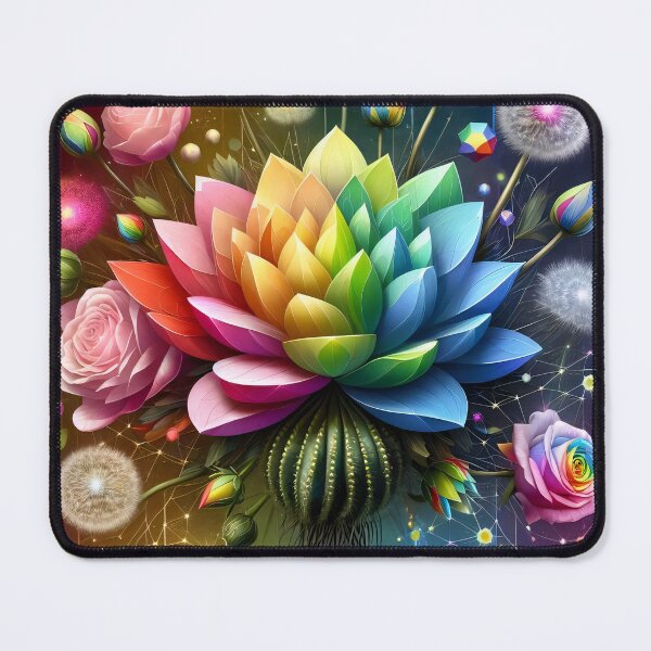 Item preview, Autism Awareness Radiant Rainbow Floral Art designed and sold by AI-Only Creations.
