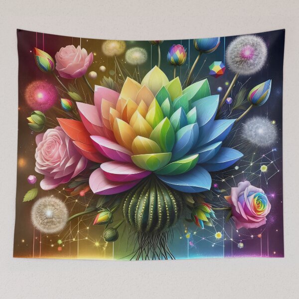 Item preview, Autism Awareness Radiant Rainbow Floral Art designed and sold by AI-Only Creations.