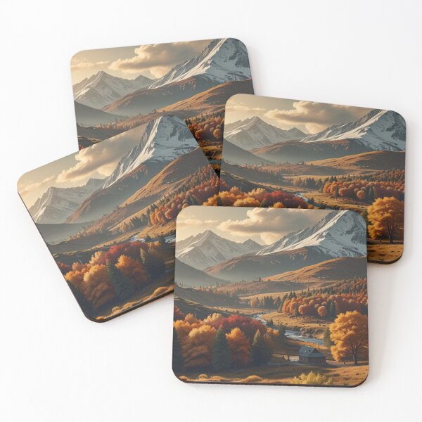 Item preview, An autumn valley beneath snow-capped peaks designed and sold by Izabela Włodarczyk.