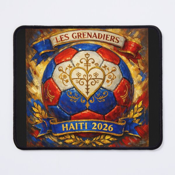 Item preview, Les Grenadiers Haiti Football Art | Heart Soccer Ball World Cup 2026 | Haitian Fan Gift designed and sold by BrickByDream.