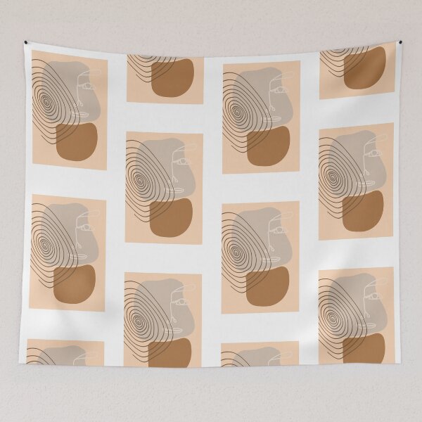 Item preview, Minimalist Female Line Art with Earthy Abstract Shapes designed and sold by meri3465.