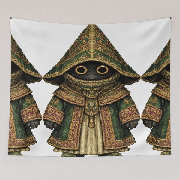 Item preview, Green Cloaked Wizard Pixel Art designed and sold by Piotrek0001.