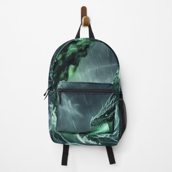 Item preview, Emerald Sea Dragon: Glowing Green Fire Breath in Stormy Ocean designed and sold by ARYAM..