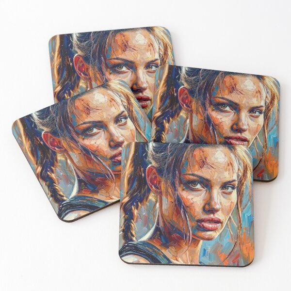 Item preview, Portrait Painting of Angelina Jolie in Tomb Raider designed and sold by davidelder.