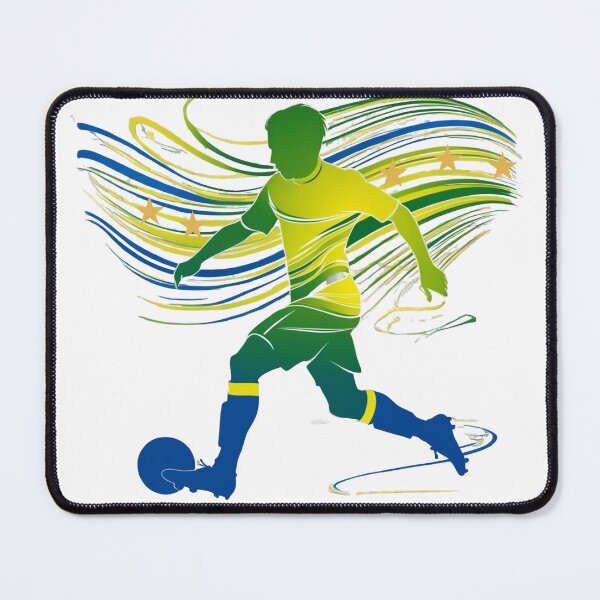 Item preview, Dynamic Brazil Soccer Player Silhouette Five Stars designed and sold by PMTaurus.