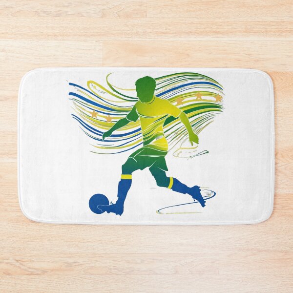 Item preview, Dynamic Brazil Soccer Player Silhouette Five Stars designed and sold by PMTaurus.