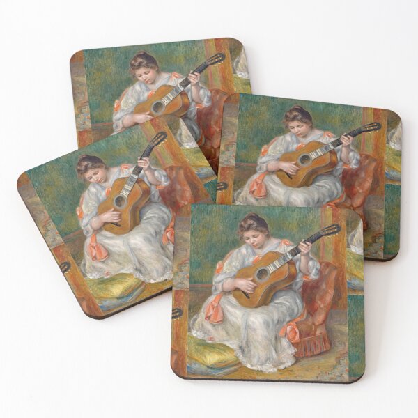 Item preview, Woman Playing the Guitar by Pierre-Auguste Renoir: Impressionist Music Room Poster designed and sold by artofuniverse.