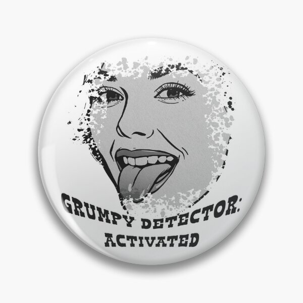 Item preview, Grumpy Detector Activated – Grunge Black & White Funny Face Design designed and sold by TestudoDesign.
