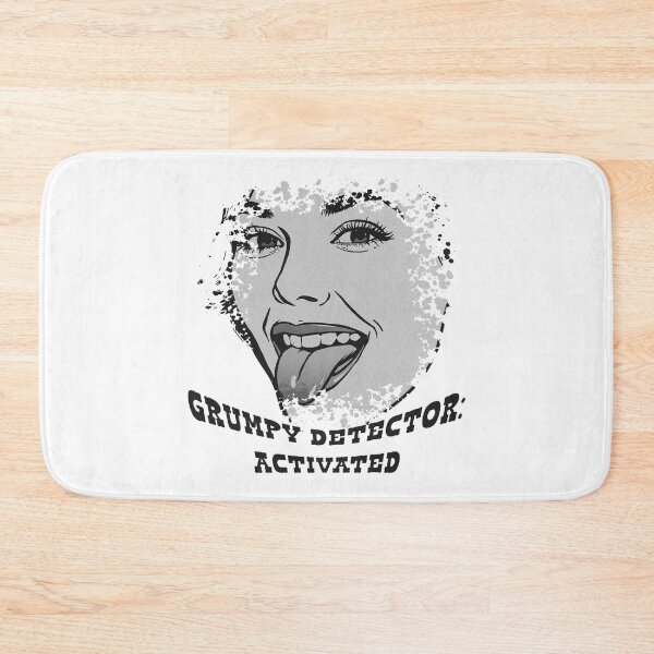Item preview, Grumpy Detector Activated – Grunge Black & White Funny Face Design designed and sold by TestudoDesign.