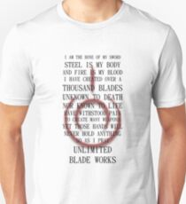 Fate Stay Night Unlimited Blade Works Archer And Shirou Quote With Command Seal Unisex T-Shirt
