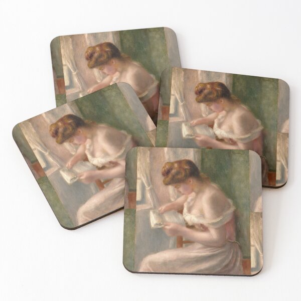Item preview, Woman Reading by Pierre-Auguste Renoir: Impressionist Interior Fine Art Print designed and sold by artofuniverse.