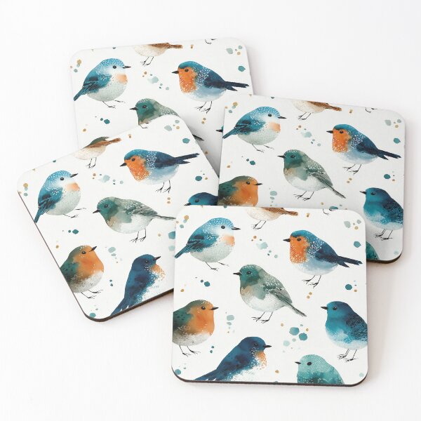 Item preview, Little Garden Birds – Cute Watercolor Robin Pattern designed and sold by solynneart.