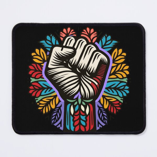 Item preview, Raised Fist Floral Power Protest T-Shirt designed and sold by blackBubble1.