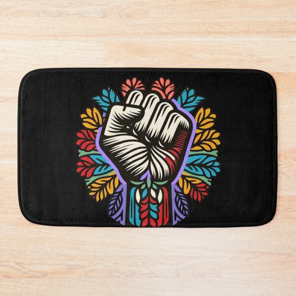 Item preview, Raised Fist Floral Power Protest T-Shirt designed and sold by blackBubble1.