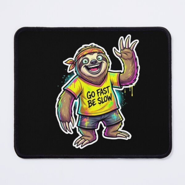 Item preview, Funny Sloth “Go Fast Be Slow” Street Art – Cute Lazy Animal Humor Design designed and sold by PLUSHIWORLDtm.