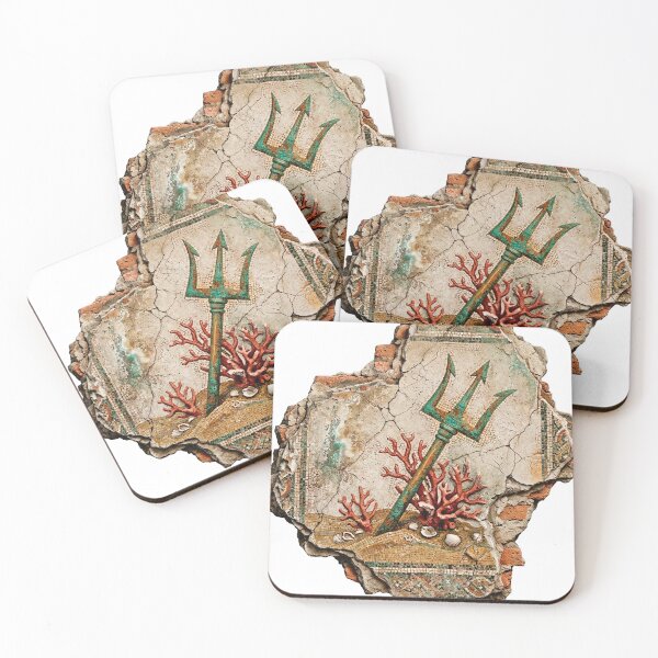 Item preview, Neptune’s Trident (Ancient Roman Mosaic/Fresco Fragment) designed and sold by codex antique.