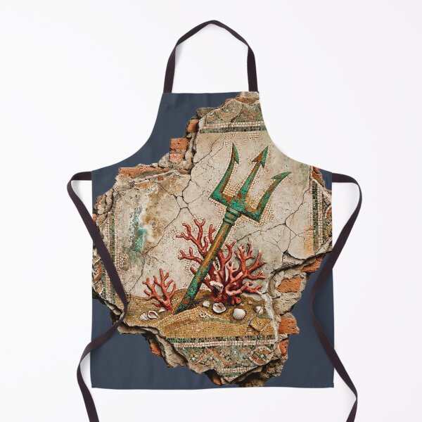 Item preview, Neptune’s Trident (Ancient Roman Mosaic/Fresco Fragment) designed and sold by codex antique.
