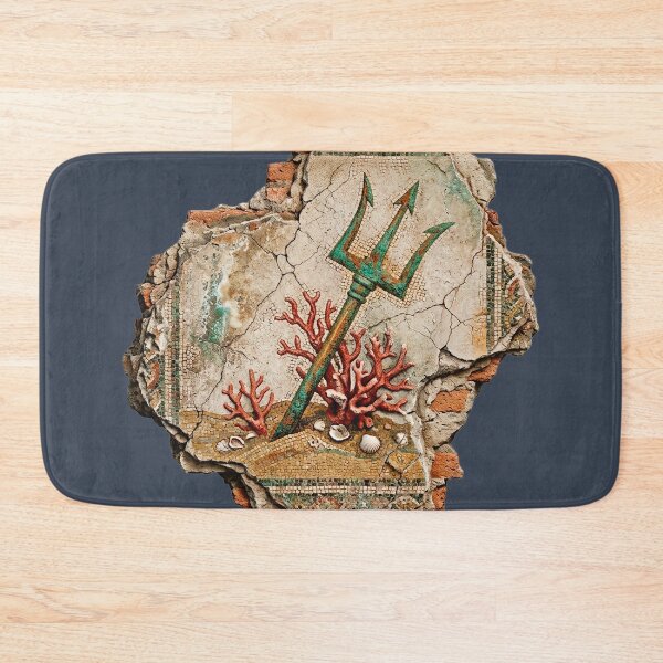 Item preview, Neptune’s Trident (Ancient Roman Mosaic/Fresco Fragment) designed and sold by codex antique.