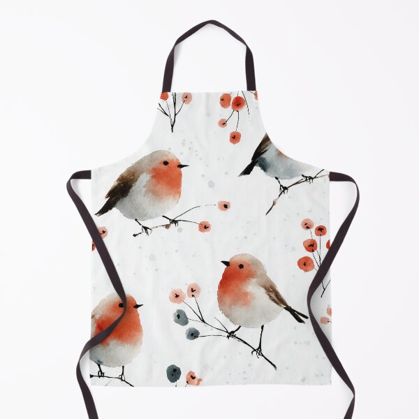 Item preview, Winter Robins – Watercolor Robin and Berry Branch Pattern designed and sold by solynneart.