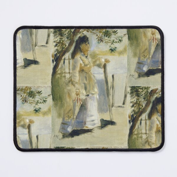 Item preview, Woman By a Fence by Pierre-Auguste Renoir: Impressionist Fine Art Poster designed and sold by artofuniverse.