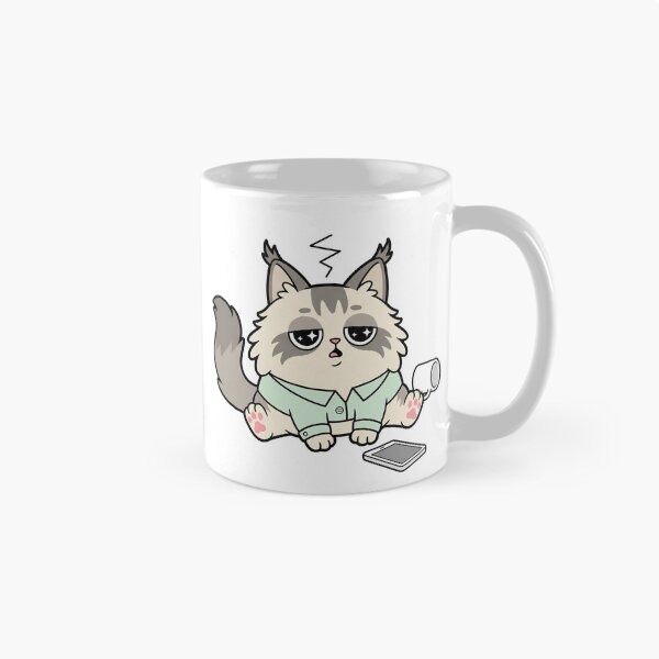 Item preview, Kawaii Maine Coon Cat Burnout Overwhelmed designed and sold by Inna Myrien.