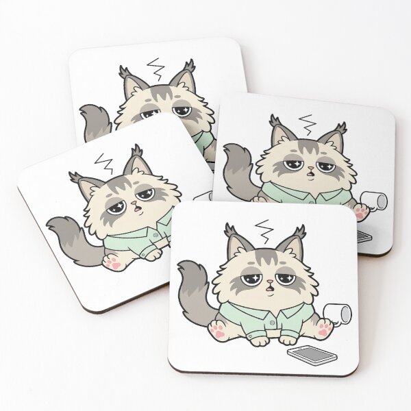 Item preview, Kawaii Maine Coon Cat Burnout Overwhelmed designed and sold by Inna Myrien.